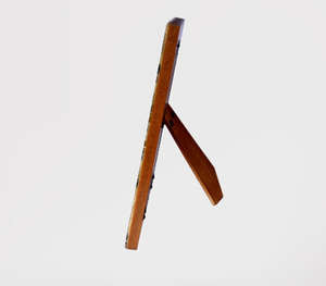 Cadre photo en bois de manguier fabriqué à la main avec finition orange brûlée patinée Bords biseautés classiques Design Photo de bureau unique - Product Image 3