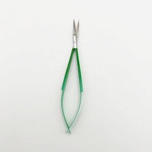 Ciseaux à sourcils Aroosh Crop AC-LS-015 en acier inoxydable, vert, lame droite et aiguisée, manche en acier inoxydable, pour droitiers, beauté - Product Image 6