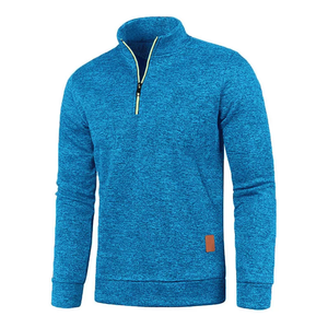 Suéter de manga larga con media cremallera cálido de invierno personalizable para mujer, blusa de cuello alto para hombre - Product Image 5