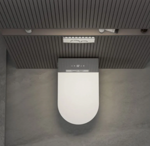 W230 avanzato telecomando montato a parete rotondo wc argento pulsante pannello serbatoio con riscaldamento del sedile per la casa o l'ufficio - Product Image 4