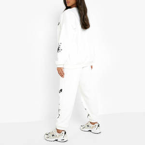 Vintage Trendy Women's Full-Sleeve Printed Breathable Sweat Suit 100% Cotton Street Wear Tracksuit Winter Online Sale - Product Image 5