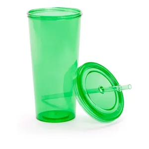 Gobelet personnalisé avec paille, en plastique Combler - Product Image 2