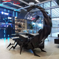Chaise de jeu Scorpion confortable, de haute technologie, moderne, électrique, inclinable, pivotante, avec support pour 3 moniteurs, coussin chauffant et massant