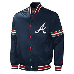 Vente en gros Nouvelle veste en satin de haute qualité personnalisée avec broderie et patchs, col montant, fermeture éclair, pour hommes et femmes, tendance - Product Image 1