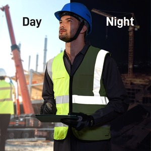 Chaleco de seguridad de alta visibilidad al por mayor, ropa de trabajo de tela de malla de color personalizada, otro uniforme, chaleco reflectante de advertencia para trabajo - Product Image 2