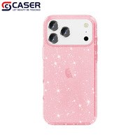 Coque de téléphone antichoc transparente scintillante Cyberpunk Terminator avec effet lumineux pour iPhone 17 Pro Max/17 Air iPhone16e/16 Pro Max