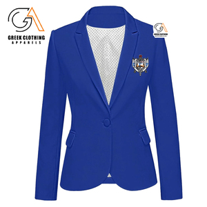 เสื้อเบลเซอร์สีทองแบบกระดุมสองแถว คุณภาพสูงสั่งตัดพอดีตัว พร้อมกระดุมสีทอง สำหรับงานธุรกิจหรืองานสังสรรค์ของชมรม Sigma Gamma Rho ที่ให้ความสง่างาม - Product Image 3