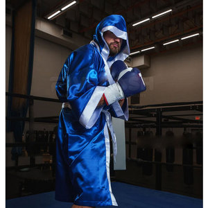 Batas de Boxeo con Capucha y Logotipo de Marca Personalizado |   Bata de boxeo larga con capucha - Product Image 4