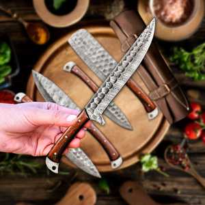 Ensemble de couteaux de chef en acier Damas forgé à la main - Couteaux de luxe pour barbecue et steak - Product Image 3