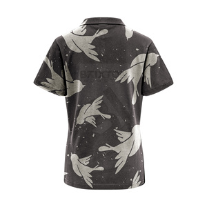 Camisetas informales de punto a rayas transpirables para mujer, camisetas de polo personalizadas con estampado OEM antibolitas y antiarrugas - Product Image 2