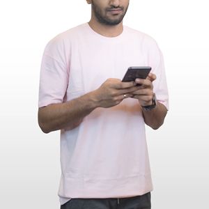 <b>Mens</b> <b>Pink</b> Blank T-<b>Shirt</b> 100% Cotton Solid Color Tee <b>for</b> Daily Comfort - Product Image 3