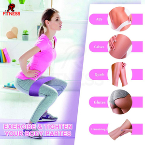 Long Leather Fabric Resistance Bands Set with Guide for Workout Stretch Exercise Including <b>Ankle</b> <b>Support</b> - Product Image 6