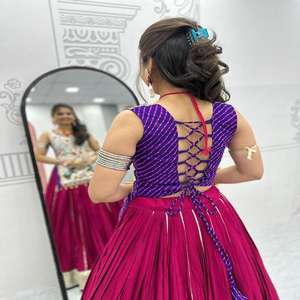 Lehenga choli ริบบิ้นผ้าฝ้ายแท้6เมตรเส้นขอบแบบดั้งเดิมสำหรับงานเลี้ยงฉลอง - Product Image 6