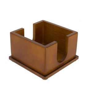 Porte-serviettes rond en bois fait à la main avec couvercle en bois d'acacia organisateur de serviettes boîte à mouchoirs - Product Image 5
