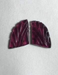 PAR de Tallados de Turmalina Rosa Natural Hechos a Mano. - Product Image 2