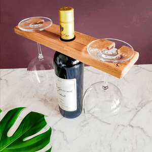 Modern Home Decor Luxury Wood <b>Wine</b> <b>Bottle</b> Holder and <b>Glass</b> Cup Balance Set Kitchen Accessories Wooden Holders <b>for</b> <b>Bottles</b> - Product Image 4