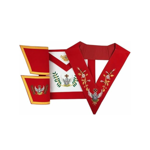 Conjunto de Regalia del rito escocés de 18 grados, conjunto azul bordado a mano, delantal vestido completo de Arco Real con respaldo azul - Product Image 1