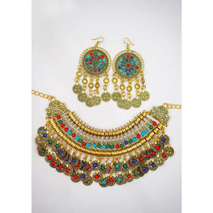 Ensemble de bijoux de mariage vintage afghan de forme personnalisée Collier direct d'usine Boucles d'oreilles Bracelets Bijoux personnalisés Fourniture directe - Product Image 1