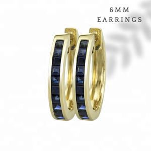 Pendientes clásicos de aro de diamantes de 6mm para mujeres y niñas, joyería de aleación chapada en oro, accesorio de fiesta de moda y regalo de boda - Product Image 4