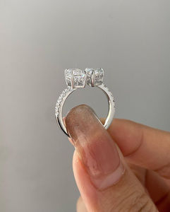 3 CT มรกตตัด Moissanite แหวนหมั้นทอง10K - Product Image 5