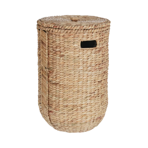 Eco Friendly Cylinder Water Hyacinth <b>Basket</b> With Lid, Large White Handwoven Laundry <b>Hamper</b> <b>Basket</b> <b>For</b> Home & Hotel From Vietnam - Product Image 4
