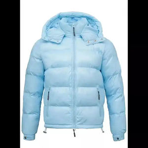 Venta al por mayor cálida chaqueta de algodón con capucha de cuello alto diseño de color sólido de alta calidad de los hombres de invierno chaquetas acolchadas - Product Image 3