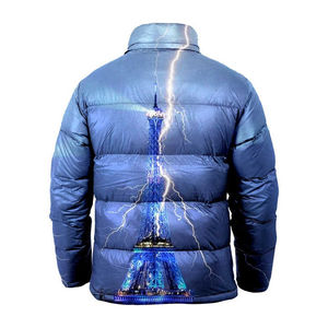 Chaqueta de Invierno Personalizada para Hombre, con Capucha, de Lona, Acolchada, con Cremallera, Sublimación, Estilo Urbano, Impermeable, Cortavientos, Decoración Bordada 2025 - Product Image 3