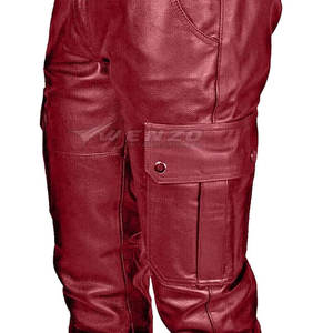 Pantalon en cuir décontracté pour homme de haute qualité, léger, avec braguette à boutons, couleur unie, best-seller streetwear - Product Image 6
