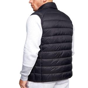 Chaleco acolchado sin mangas para hombre, chaqueta acolchada de lona revestida ligera con cremallera en la parte delantera, cuello levantado, estilo Formal en capas - Product Image 2