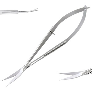Outil de beauté incurvé en acier inoxydable à manche en céramique de haute qualité ciseaux de manucure multicolores cuticule pointue printemps peau morte - Product Image 1
