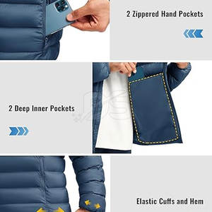 บริการ OEM คุณภาพสูง 2025 แจ็คเก็ตพัฟเฟอร์ผู้ชายแบบมีฮู้ด สไตล์ลำลอง ด้านหน้าพิมพ์โลโก้ตามสั่ง เป็นมิตรกับสิ่งแวดล้อม น้ำหนักเบา ดีไซน์ใหม่ สำหรับฤดูหนาว - Product Image 3