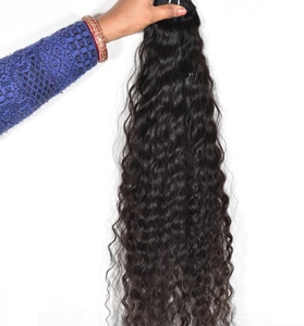 Venta al por mayor de la máquina india de doble trama de la cutícula virgen alineada extensiones de cabello humano de color negro natural para las mujeres Paquete de cabello - Product Image 1
