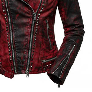 Chaqueta de Cuero Estilo Motero Vintage para Hombre, Corte Ajustado, con Cinturón y Bolsillos con Cremallera - Product Image 4