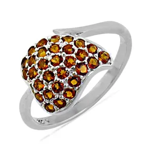 Bague en argent 925 avec grenat taille princesse pour femme, style religieux plaqué argent, sertissage pavé, bijoux fins de cocktail - Product Image 2