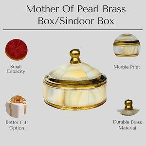 ดานีทองเหลืองที่ไม่เหมือนใครประดับด้วยมุกสำหรับภาชนะแบบชาววังทรงเล็กทำจากทองเหลืองพร้อมความสวยงาม - Product Image 2