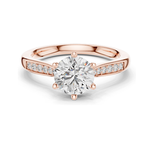 Bague solitaire en diamant de laboratoire 1,264 CT pour femmes, clarté VVS-VS EF, or 18 carats, 14 carats, 10 carats et argent 925, rose, jaune, blanc - Product Image 1