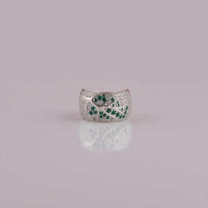 Bague de conception d'arbre en or massif 14 carats cadeau de fiançailles pour hommes de luxe fait à la main diamant cultivé en laboratoire certifié plaqué or massif - Product Image 1