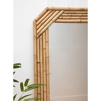 Meilleure vente miroir mural décoratif naturel Vintage osier jonc de mer à la main miroirs muraux miroirs suspendus en bois décor