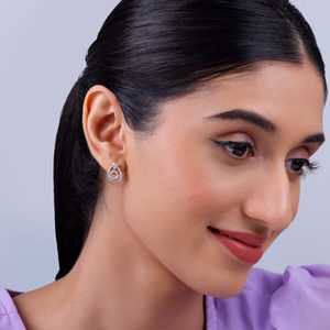 ต่างหูเพชรโรสโกลด์ดีไซน์เก๋ไก๋ ประดับเพชรระยิบระยับ เหมาะสำหรับงานปาร์ตี้ สำหรับผู้หญิง - Product Image 5