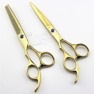 Ciseaux à cheveux à lame droite en acier inoxydable Si-60 professionnel de conception ergonomique Outil de coupe de beauté à pointe pointue - Product Image 3