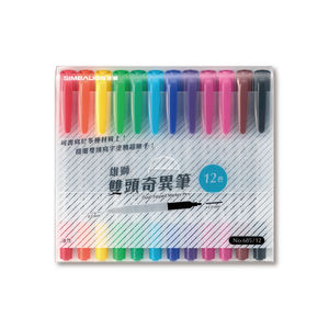 ปากกาเมจิก SIMBALION หมายเลข 685 หัวคู่ แบบถาวร สีเดียว แพ็คเดียว หัวเขียนขนาดเล็กพิเศษ 1.0 มม. 0.5 มม.  ปลอดสารพิษ ใช้แอลกอฮอล์ - Product Image 1