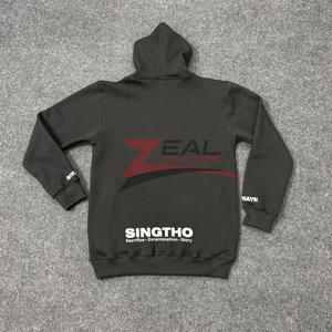 Sweats à capuche zippés personnalisés pour hommes et femmes Polyester et coton Jogging Formation Polaire Broderie Sérigraphie en Soie - Product Image 2