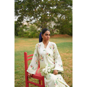Ensemble coordonné imprimé en coton et viscose KST-43362 en tissu crêpe pour la saison printemps/été - Product Image 3