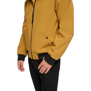Chaqueta bomber clásica Softshell transpirable resistente al agua con estampado de logotipo Capucha ajustable y cierre de cremallera frontal central - Product Image 6