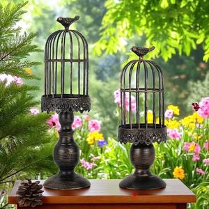 Juego de 2 Faroles de Hierro Rústicos Hechos a Mano, sin Llama, Ecológicos, Impermeables, Decoración para Bodas y Eventos, para Navidad y Pascua - Product Image 2