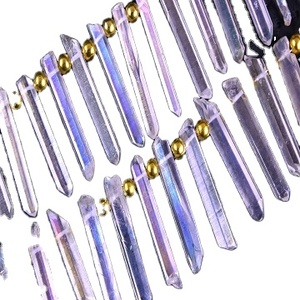 Natural Aura Quartz Gemstone Pencil Shape <b>Blue</b> Sparkling Star Effect Jewelry Making Collection Style Cut - Product Image 1