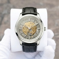 Fabricants de montres squelette en acier inoxydable avec cadran perlé gravé, mouvement mécanique automatique 90S5, logo personnalisé OEM, luxe