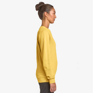 Yellow Crewneck with Embroidered Logo Large Sweatshirt Unisex Adult Crew Neck Sweatshirt Sun Yellow - Product Image 5