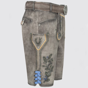 Trajes bávaros bordados personalizados para hombre patrón sólido nuevos pantalones cortos de cuero de vaca con decoración de lona y botones - Product Image 3