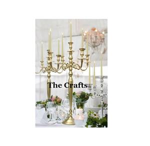 Candélabres de couleur noire en fer avec chaînes en cristal Candélabres de centre de table de la meilleure qualité à un prix abordable - Product Image 3